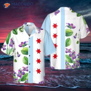 chicago flag viola sororia hawaiian shirt 0