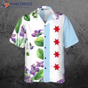 chicago flag viola sororia hawaiian shirt 2