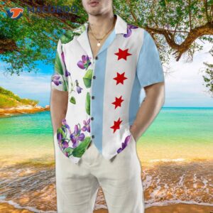 chicago flag viola sororia hawaiian shirt 4