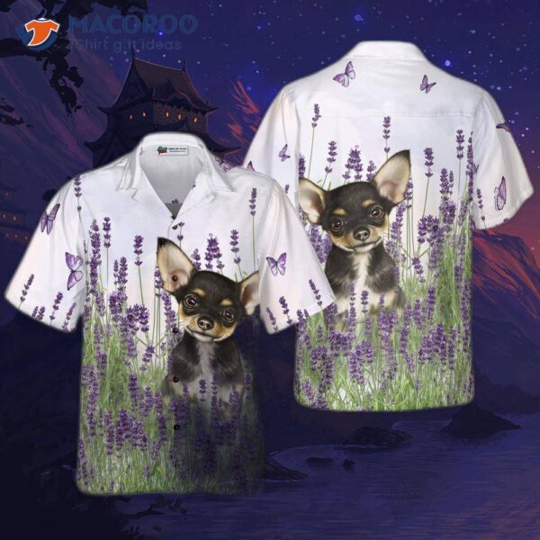 Chihuahua-lavender Hawaiian Shirt