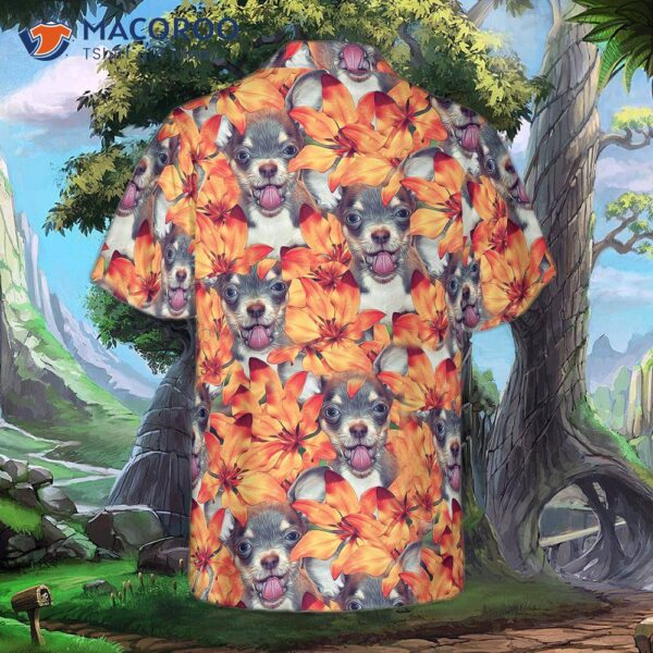Chihuahua Puppies And Summer Flowers Hawaiian Shirt