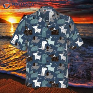 childish hawaiian seamless pattern dogs shirt 2