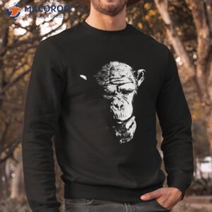 chimpanzee t shirt thinking monkey ape cool chimp tee sweatshirt