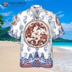 chinoise dragon white hawaiian shirt 3