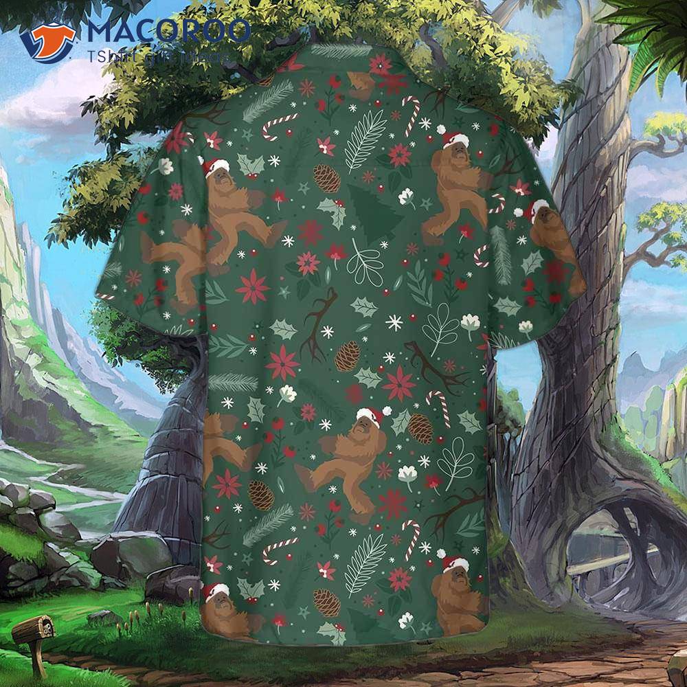 Christmas Bigfoot Pattern Hawaiian Shirt Christmas Bigfoot Pattern Hawaiian Shirt