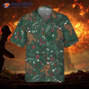 Christmas Bigfoot Pattern Hawaiian Shirt 2 christmas bigfoot pattern hawaiian shirt funny shirt for 2