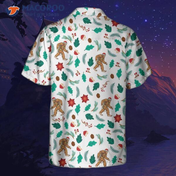 Christmas Bigfoot Sasquatch Pattern Hawaiian Shirt, Funny Best Gift For