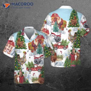 christmas chicken hawaiian shirt funny best gift idea 0