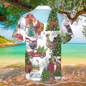 christmas chicken hawaiian shirt funny best gift idea 1