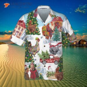 christmas chicken hawaiian shirt funny best gift idea 2