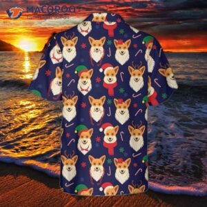 christmas corgis pattern hawaiian shirt funny corgi dog gift for lovers 1