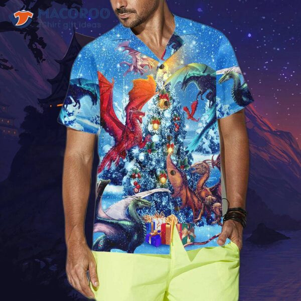 Christmas Dragon Reunion Hawaiian Shirt, Festive Shirt For