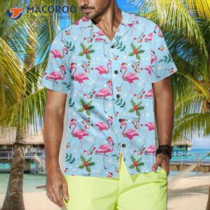 christmas flamingo seamless pattern hawaiian shirt the best xmas gift idea 3