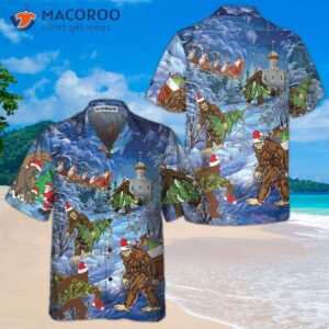 christmas holiday bigfoot hawaiian shirt sasquatch vacation best gift for 0