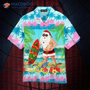 christmas in july with funny santa claus tropical style hawaiian shirts 1