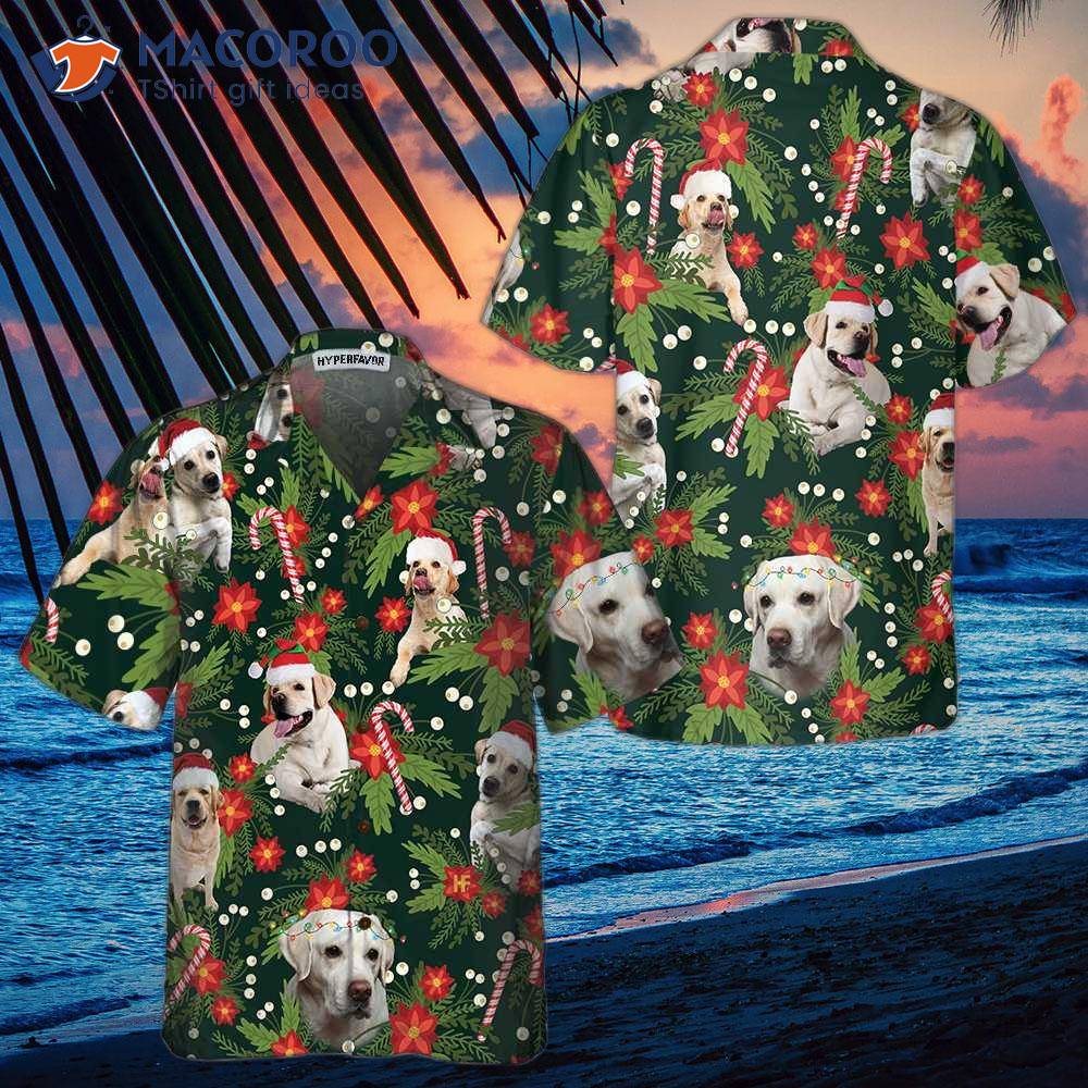 Christmas Labrador Retriever With Poinsettia Flower Hawaiian Shirt, Funny Shirt For & Christmas Labrador Retriever With Poinsettia Flower Hawaiian Shirt, Funny Shirt For &