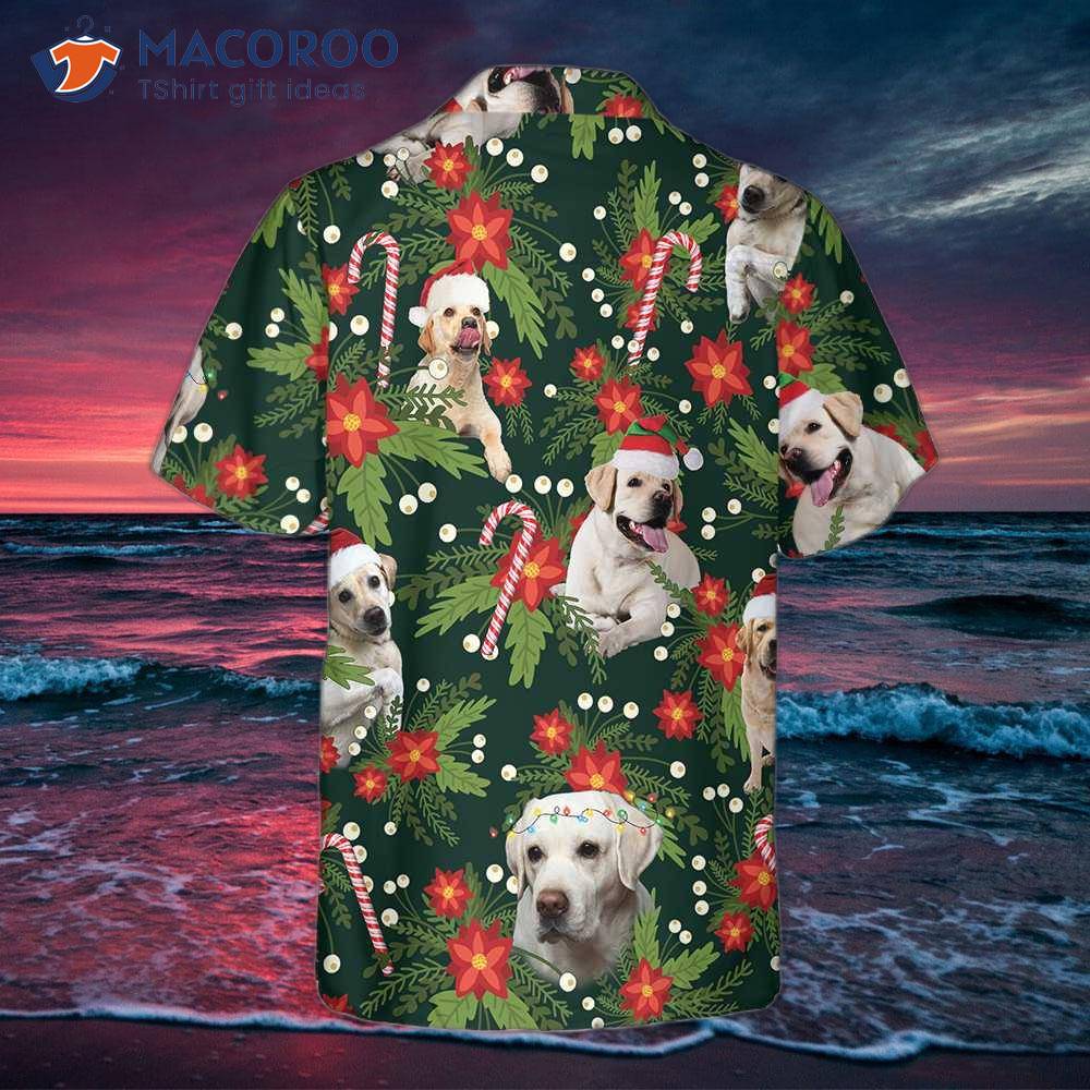 Christmas Labrador Retriever With Poinsettia Flower Hawaiian Shirt, Funny Shirt For & Christmas Labrador Retriever With Poinsettia Flower Hawaiian Shirt, Funny Shirt For &