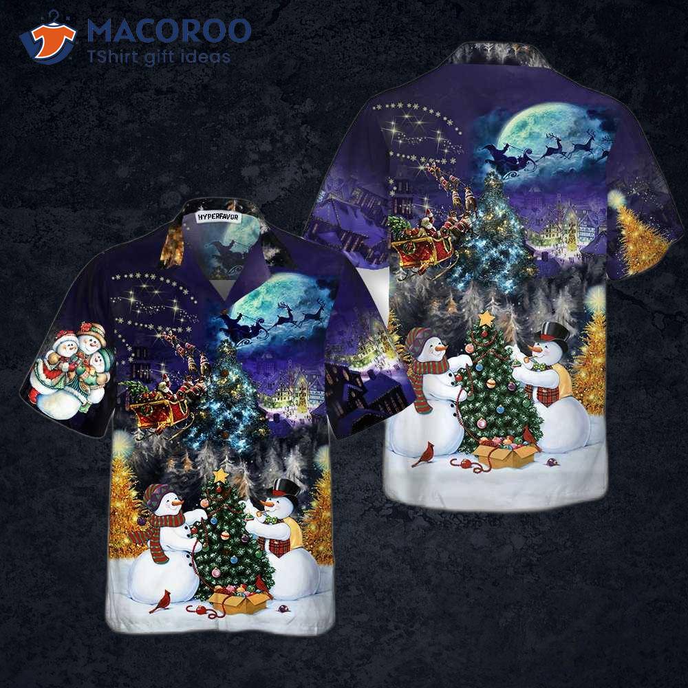 Merchize Christmas Night with Family Hawaiian Shirt, Funny Christmas Shirt, Best Xmas Gift Idea