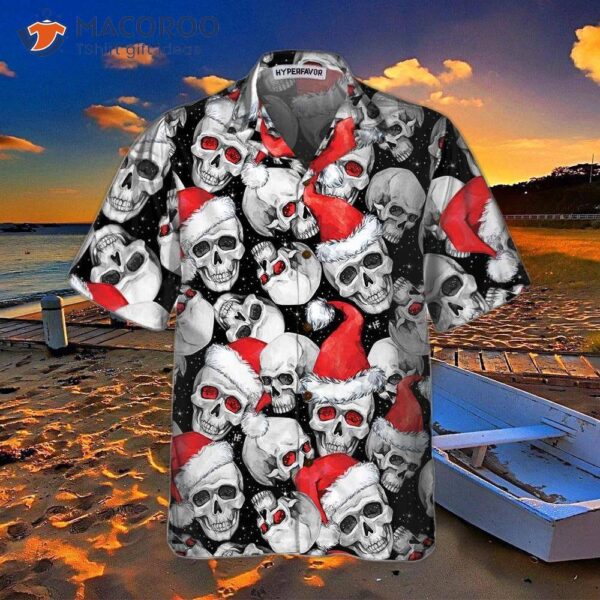 Christmas Santa Skull Hawaiian Shirt, Unique Gift