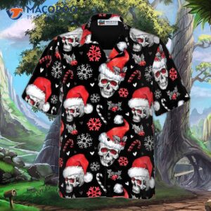 christmas skulls with candy canes hawaiian shirt skull shirt for 1