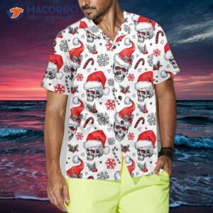 christmas skulls with candy canes white version hawaiian shirt skull shirt for 3