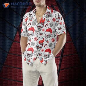 christmas skulls with candy canes white version hawaiian shirt skull shirt for 4