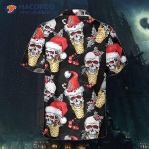 christmas skulls with waffle cone hawaiian shirt funny skull best gift for 1