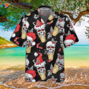 christmas skulls with waffle cone hawaiian shirt funny skull best gift for 2