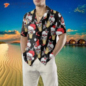 christmas skulls with waffle cone hawaiian shirt funny skull best gift for 3