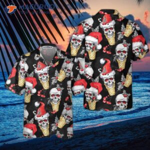 christmas skulls with waffle cone hawaiian shirt funny skull best gift for 4