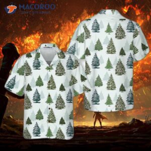 christmas tree pattern hawaiian shirt for 0