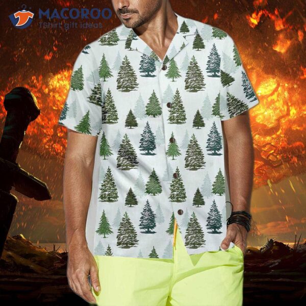 Christmas Tree Pattern Hawaiian Shirt For