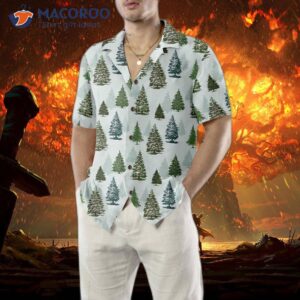 christmas tree pattern hawaiian shirt for 4