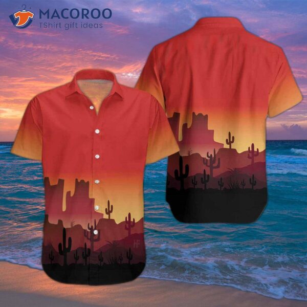 City Of Cactus Hawaiian Shirt, Vintage Button-down Shirt