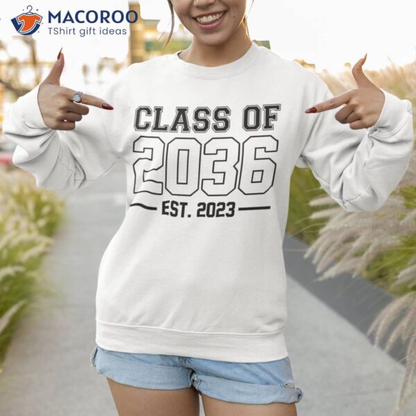 Class Of 2036 Est 2023 Grow With Me Handprints K To 12 Kids Shirt