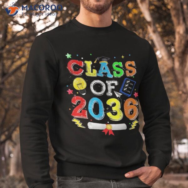 Class Of 2036 Grow With Me First Day School Senior Shirt