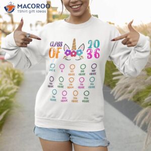 class of 2036 handprint preschool unicorn back to school shirt sweatshirt