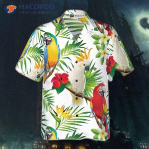 cockatoo in the tropical forest parrot hawaiian shirt 2