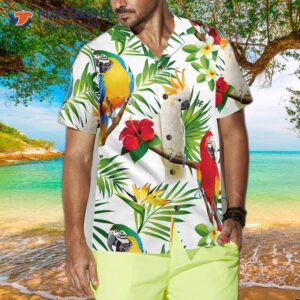 cockatoo in the tropical forest parrot hawaiian shirt 3