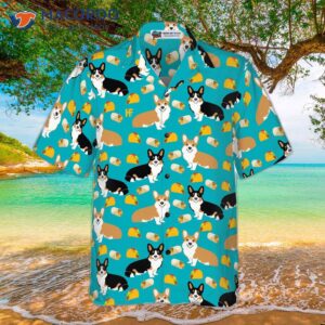 colorful corgi and foods hawaiian shirt 2