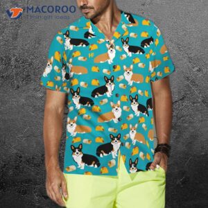 colorful corgi and foods hawaiian shirt 3