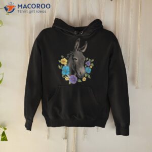 colorful donkey with flowers realistic lover shirt hoodie