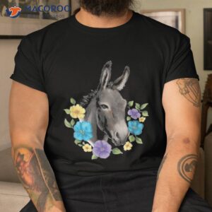 Colorful Donkey With Flowers Realistic Lover Shirt