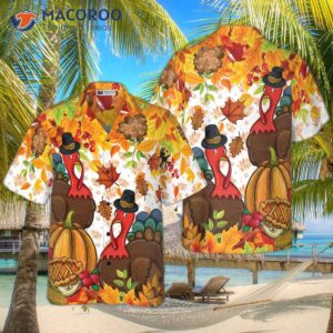 colorful festive thanksgiving hawaiian shirt 0