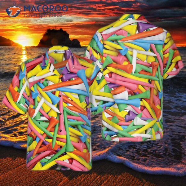 Colorful Golf Tee Hawaiian Shirt