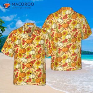 Colorful, Hand-drawn Thanksgiving Pattern Hawaiian Shirt
