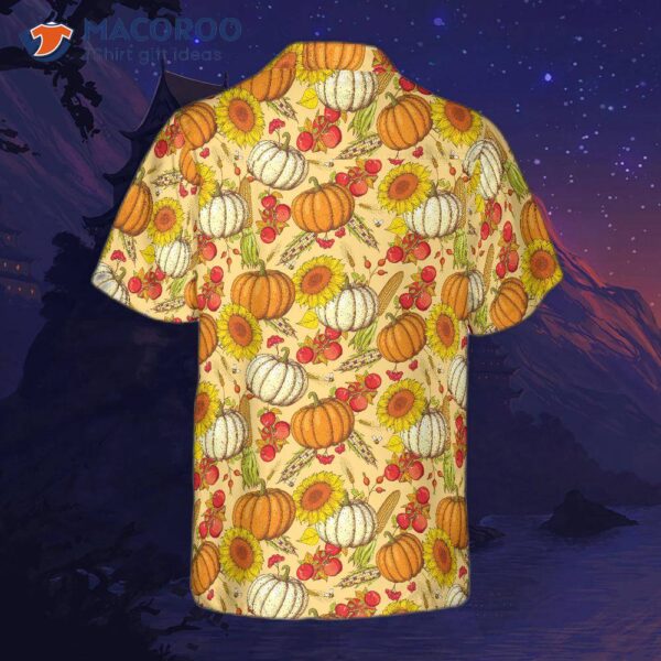 Colorful, Hand-drawn Thanksgiving Pattern Hawaiian Shirt