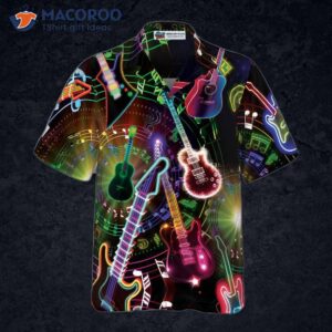 colorful hawaiian guitars shirt 2