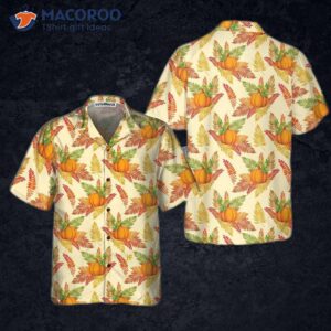 colorful leaves and pumpkin thanksgiving hawaiian shirt autumn vibe best gift 2