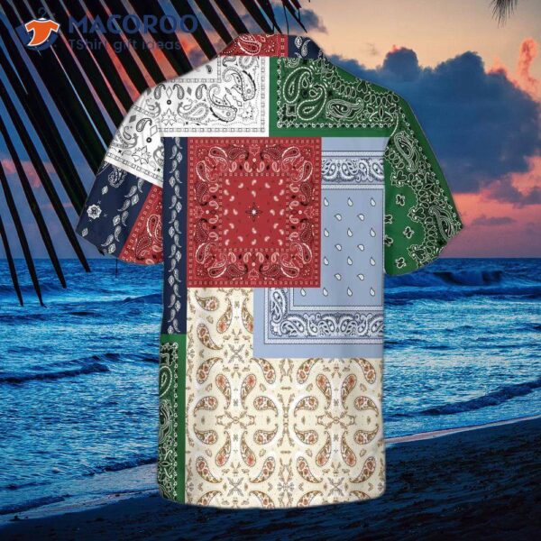Colorful Patchwork Paisley Pattern Hawaiian Shirt, Shirt For And , Print